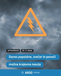 Vremensko dogajanje se stopnjuje – možna tudi toča