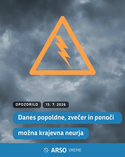 Vremensko dogajanje se stopnjuje – možna tudi toča