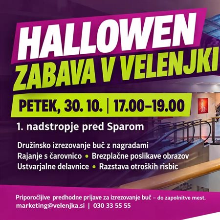 Ena buča, cela družina: v petek Halloween zabava v Velenjki