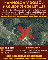 V Doliču zbirajo podpise proti odprtju kamnoloma