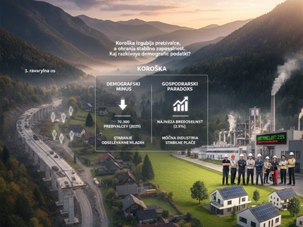 Koroška izgublja prebivalce, a hkrati ohranja stabilno zaposlenost in eno najnižjih stopenj brezposelnosti v državi.
