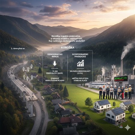 Koroška izgublja prebivalce, a hkrati ohranja stabilno zaposlenost in eno najnižjih stopenj brezposelnosti v državi.