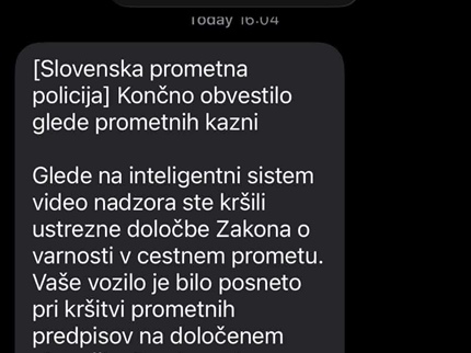 Ste prejeli SMS sporočilo o prometnem prekršku? Pozor, gre za prevaro!