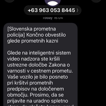 Ste prejeli SMS sporočilo o prometnem prekršku? Pozor, gre za prevaro!