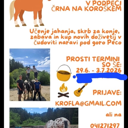 V Mitneku pod Peco tudi letos konjeniški tabor za otroke
