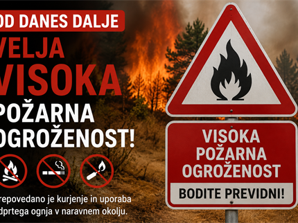 Povsod po Sloveniji velika požarna ogroženost naravnega okolja